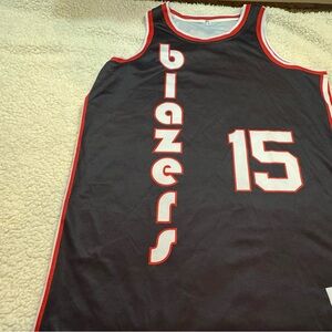 Vintage Larry Steele Black and Red Portland TrailBlazers Basketball Camp Jersey